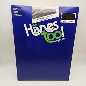 Hanes Too Sandalfoot Nylon Pantyhose Charcoal 117 Size CD
